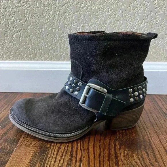 JOSEF SEIBEL Toni Studded Harness Ankle Boots Size 37/ 6.5-7 Brown Suede, - Picture 9 of 16